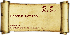 Rendek Dorina névjegykártya